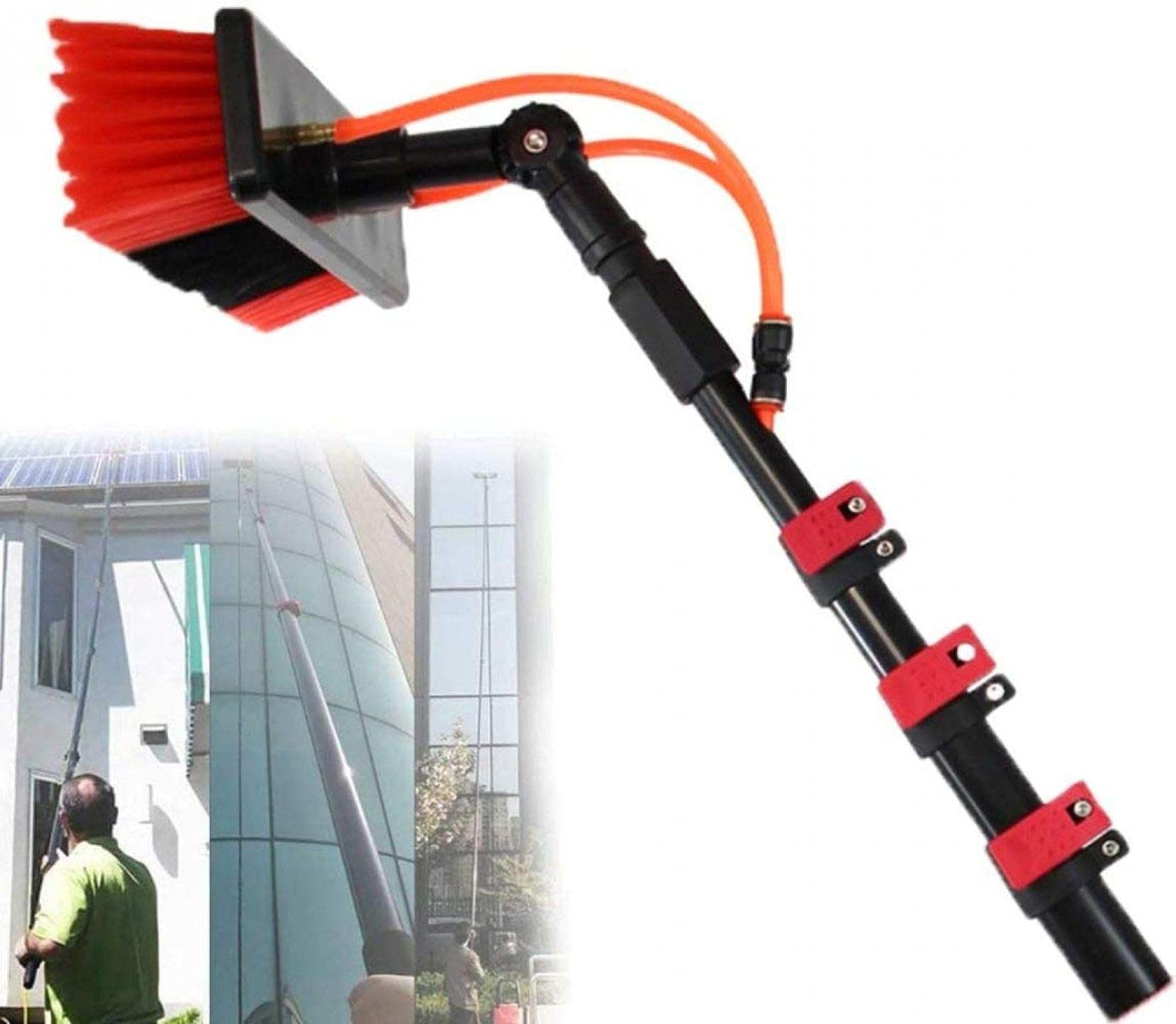 GTHTUHFD Solar Panel Cleaning Kit 36Ft Water Fed Pole With 35Cm Brush,35cm Water Brush-3.6M