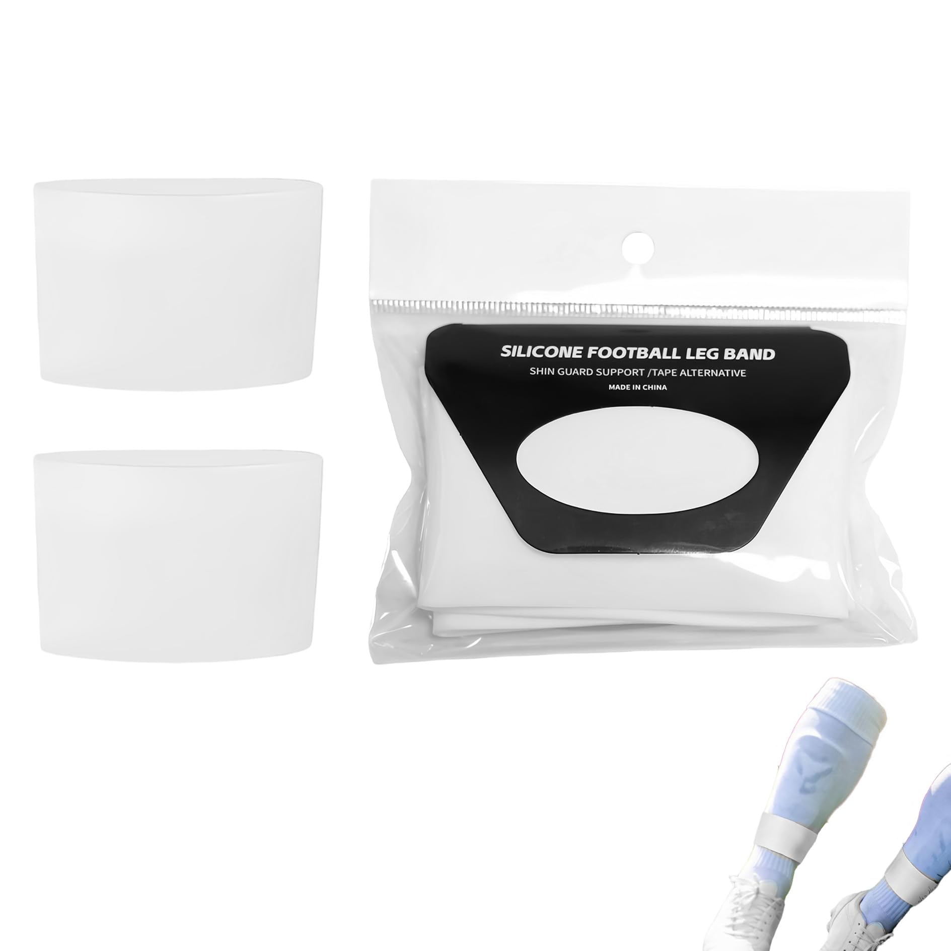Sujeta espinilleras de Silicona Resistente al desgarro – Soporte Antideslizante para fútbol – Lavable, Reutilizable