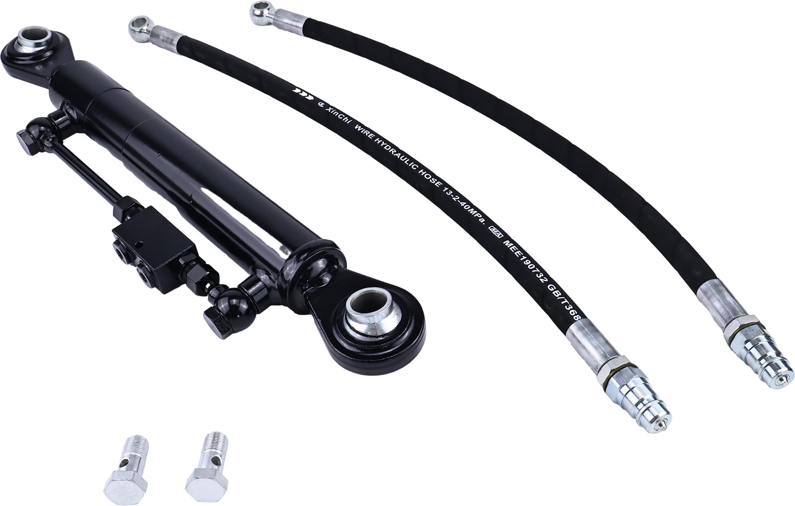 Solarhome Neu Hydraulischer Oberlenker Kat.2-2 mit Verriegelungsblock 21 5/20.3 cm - 32 11/40.6 cm mit 2 x Schläuchen, 2-Wege-Rückschlagventil, Hydraulikzylinder, kompatibel mit Traktoren, Baggern