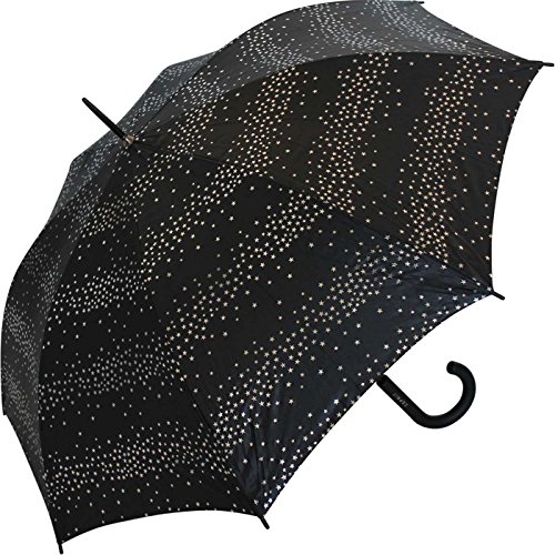 Preisvergleich Produktbild Esprit Automatik Regenschirm Stockschirm Milky Way mit silbernen metallic Sternen