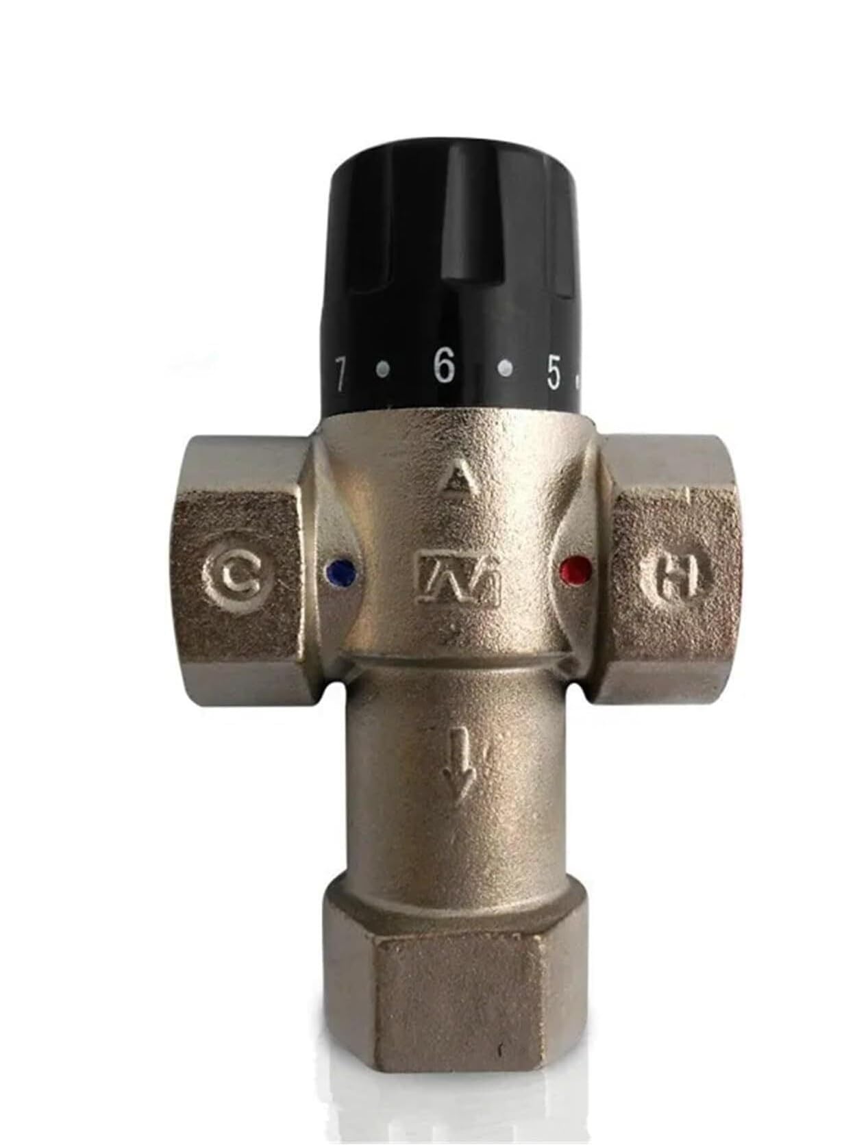 Lmrxofe One Color 1" Dn25 Mixer Thermostatic Valve Brass Automatic Mixing, 1Pc