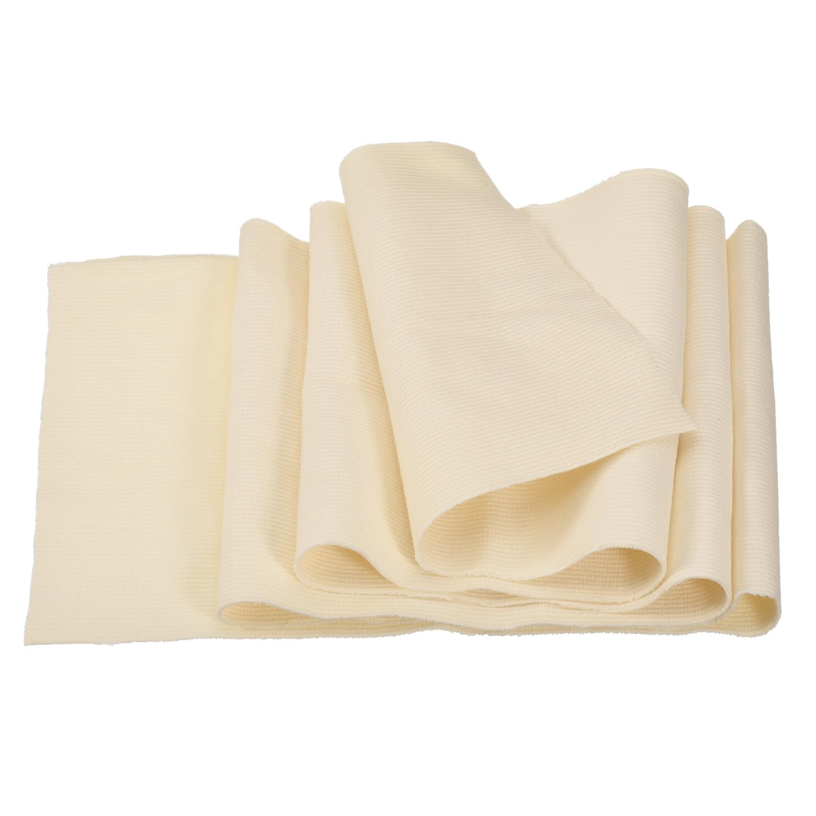 MECCANIXITY 39" Elastic Cuffs Ribbed Trims Cotton Fabric Knit Rib Stretch Tape Cuff Sleeve Waistband for Sewing, 8" Wide Beige