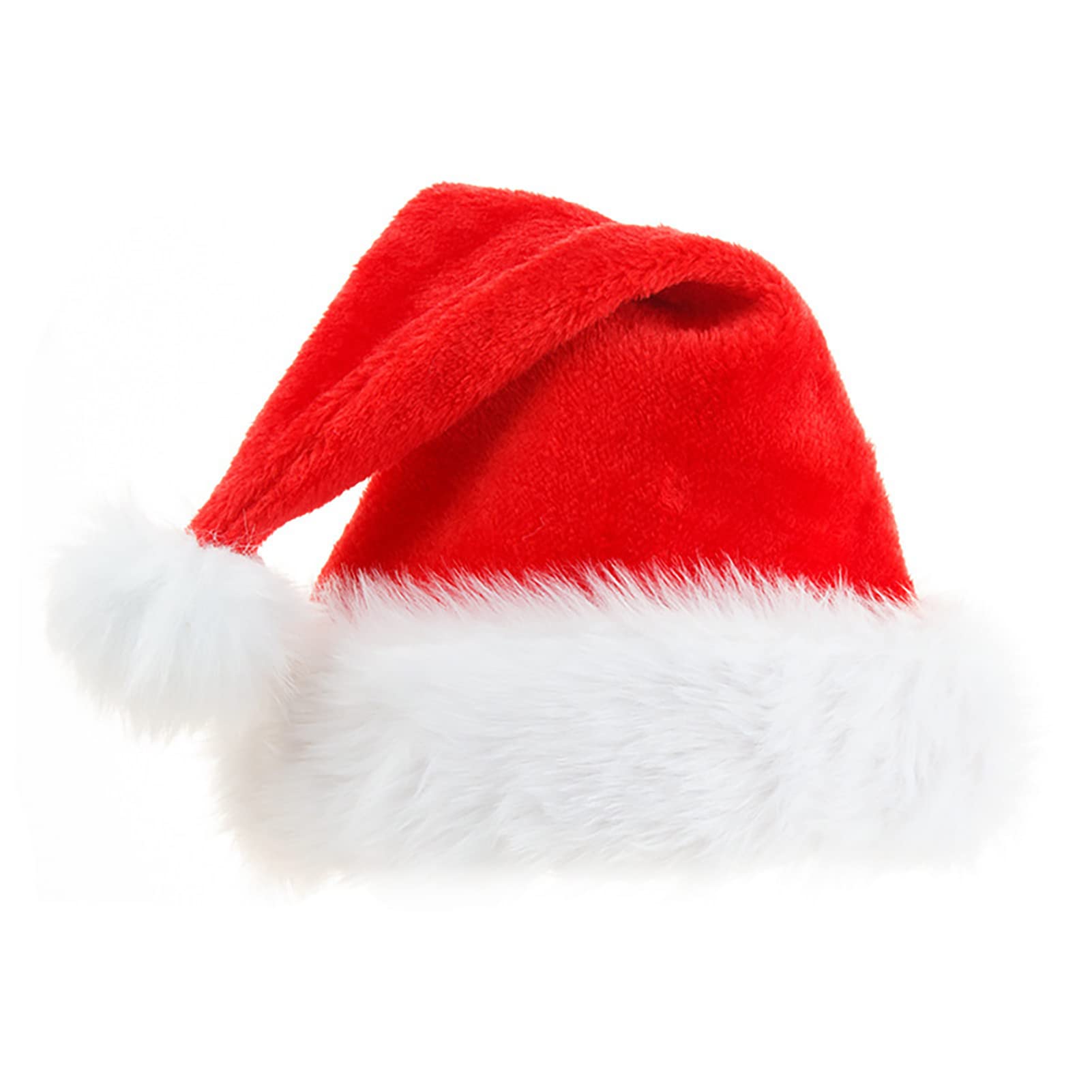 Paquete de 6 sombreros de Navidad de felpa de Papá Noel, cómodos sombreros de Navidad de terciopelo rojo para regalos de fiesta de Navidad, tamaño adulto