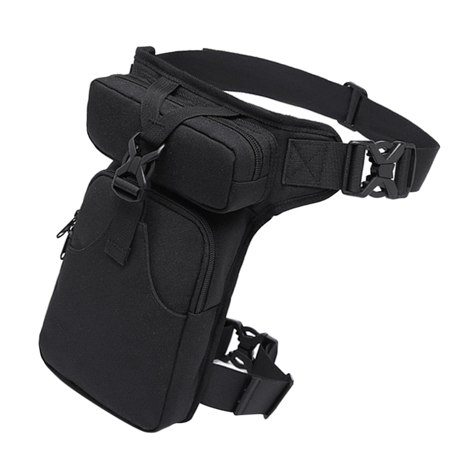 Waist Leg Pouch Bag for Hiking Climbing Casual Daypack Stylish Black-image-40