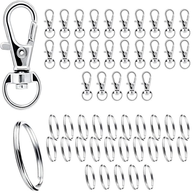Schlüsselring Edelstahl Klein 50Stk Karabiner Schlüsselanhän