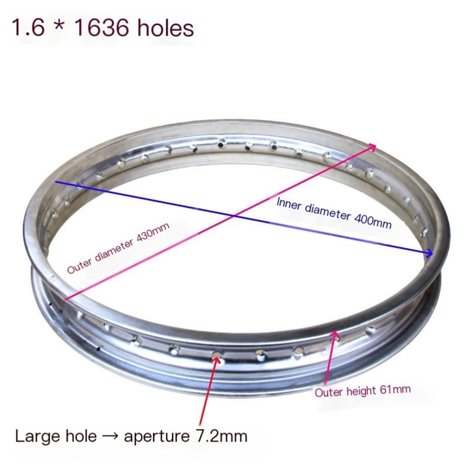 Vorderradfelge Motorradfelgen 1,4-17 1,6-17 1,85-17 2,15-17 17 Zoll vorne/hinten 36 Loch Räder Motorrad(1.6x21)
