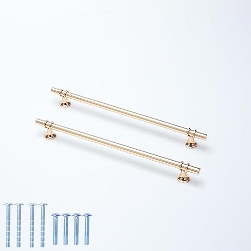 Paquete de 10 tiradores largos de gabinete de 10 pulgadas, tiradores largos de color dorado champán para gabinetes de 12.6 pulgadas (oro champán,