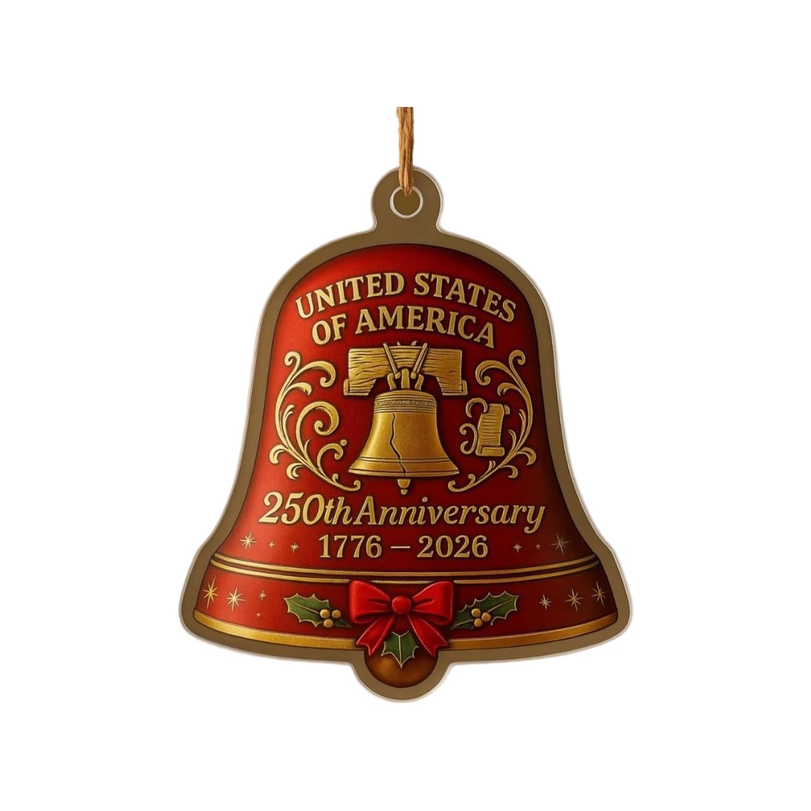 250th Anniversary Commemorative Doorbell States 250th Anniversary Bells Ornament, Christmas Hanging Decor Christmas