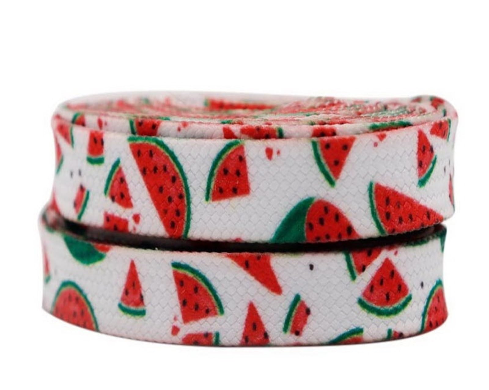 Cordones para Botas de Trabajo Ancho Diseños De Cordones De Zapatos Frutas De Dibujos Animados Cordones Cm Zapatos Planos Zapatos De Tabla Gorra Alta De Encaje(120cm,Watermelon)