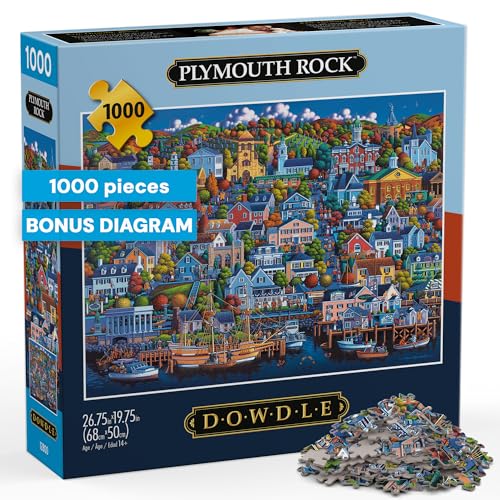 Buffalo Games - Rompecabezas Eric Dowdle Plymouth Rock de 1000 piezas para adultos | Arte de Eric Dowdle, hecho en EE. UU., cartón reciclado, tamaño terminado 26.25 x 19.75 pulg., póster a tamaño completo incluido