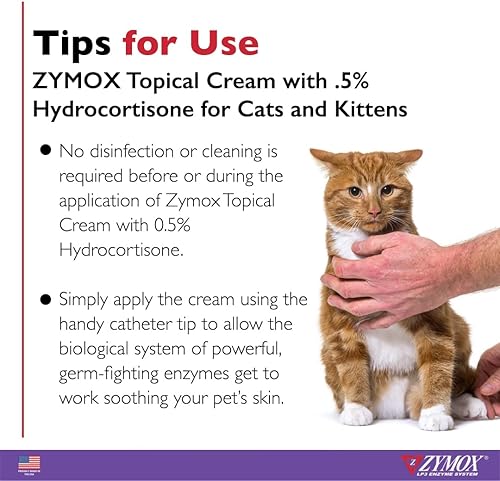 Miniatura 5 de Zymox Crema tópica para gatos y gatitos con hidrocortisona 0.5% - Tubo de 1 oz