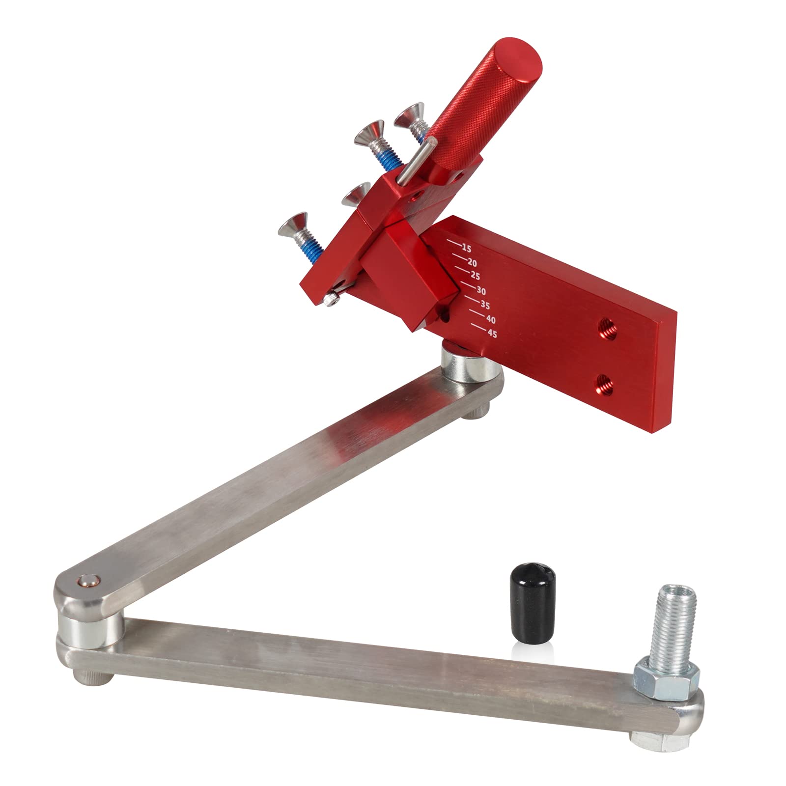 Kit de afilador de cuchillas de cortacésped ajustable de 15 ° - 45 ° para cuchillas de cortacésped de mano derecha e izquierda - Rojo