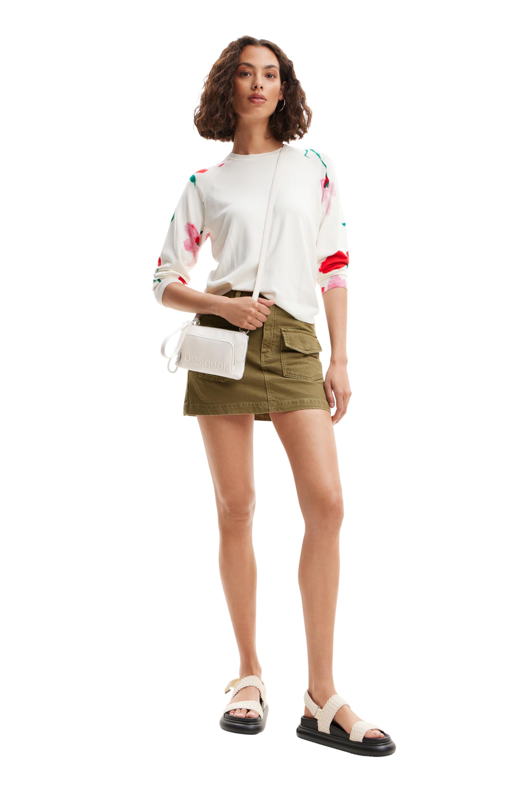 Desigual Portafoglio pieghevole da donna Mone_Half Logo 24 L, bianco, 20