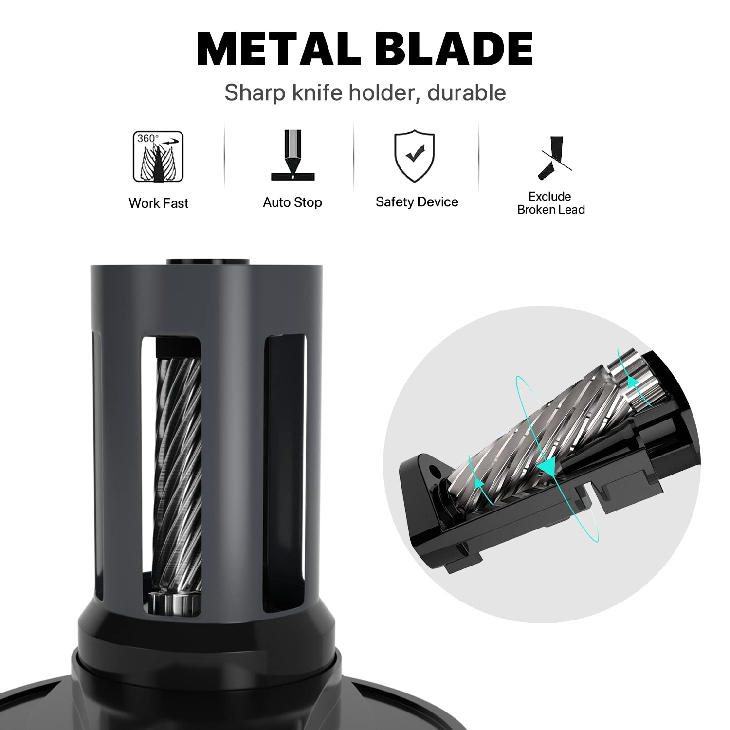 Elektrischer Bleistiftspitzer Mit AC-Adapter – Für 6–12 Mm Buntstifte, Automatischer Stop, Inkl. Behälter