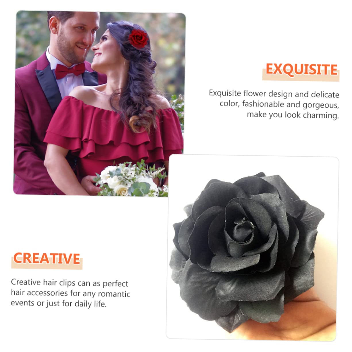 POPETPOP 30piezas Horquillas De Flor Rosa Para Novias Accesorios De Boda Elegantes y Delicados Adornos De Playa