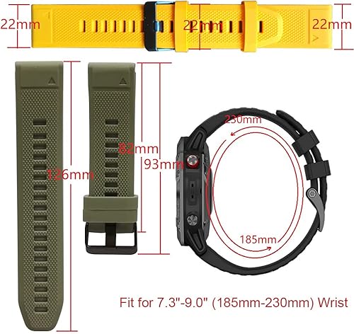 Miniatura 3 de AISPORTS Correa de reloj de ajuste rápido de 0.866 pulgadas compatible con Garmin Fenix 7, banda de silicona de repuesto para Garmin Fenix 766 Pro55