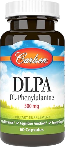 Carlson DLPA DL-fenilalanina 500 mg Suplemento de apoyo al estado de ánimo, cognitivo y sistema nervioso - 60 cápsulas