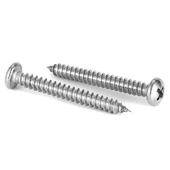 #4 x 1 Wood Screw 100Pcs 18-8 304 Stainless Steel Pan Head Fast Self Tapping Drywall Screws by SG TZH