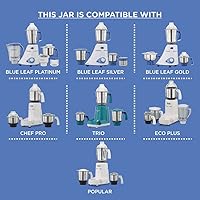 Vista 4 de Preethi MGA-504 - Tarro Genie de acero inoxidable para Eco Twin, Plus/Chef Pro y Blue Leaf, 0.5 litros, color plateado