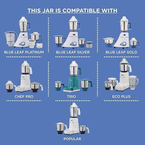 Miniatura 4 de Preethi MGA-504 - Tarro Genie de acero inoxidable para Eco Twin, PlusChef Pro y Blue Leaf, 0.5 litros, color plateado