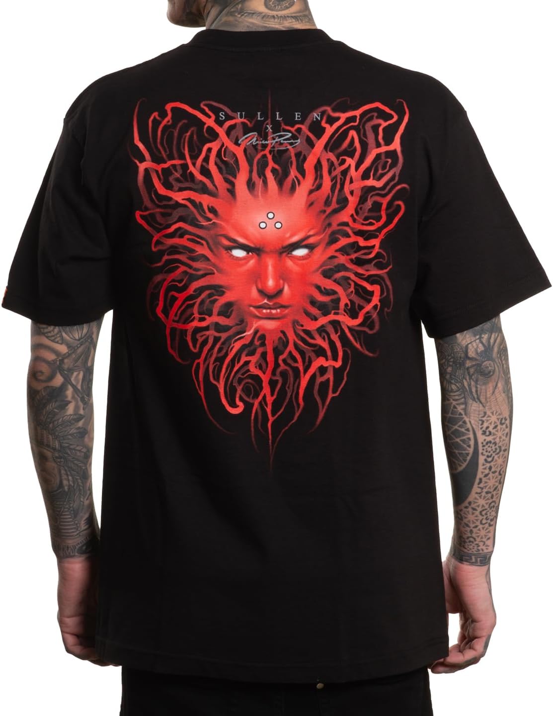 Sullen Men's Nico Perez Artist Series Capsule Tattoo Lifestyle Graphic Standard Short Sleeve Black Tee