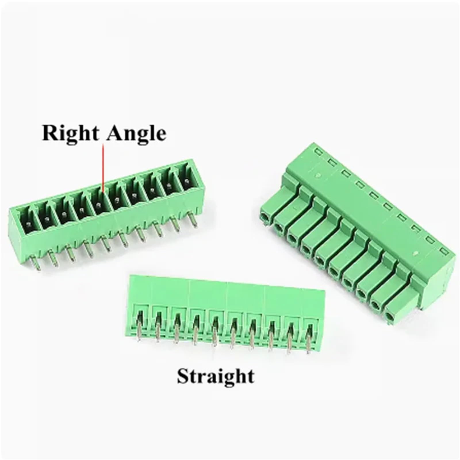 Lot de 10 borniers à vis for circuit imprimé 15EDG 3,5 mm, 2 à 12 broches, mâle et femelle, connecteur de fil(Straight,2P)
