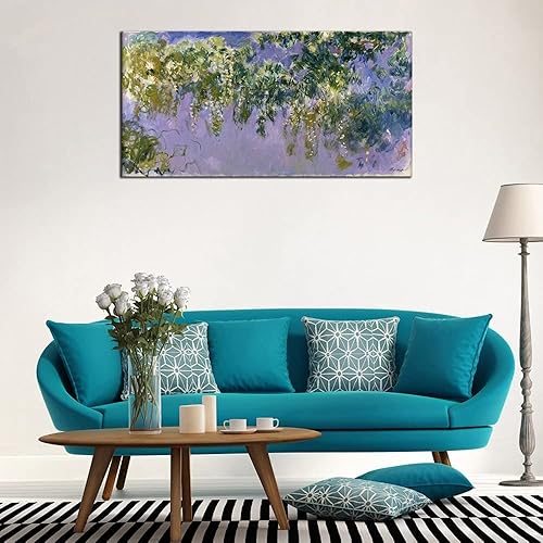 Miniatura 9 de Wieco Art Lienzo de giclée de glicenia, arte de pared de Claude Monet, famosas pinturas al óleo, obras de arte de arte modernas e impresionistas de