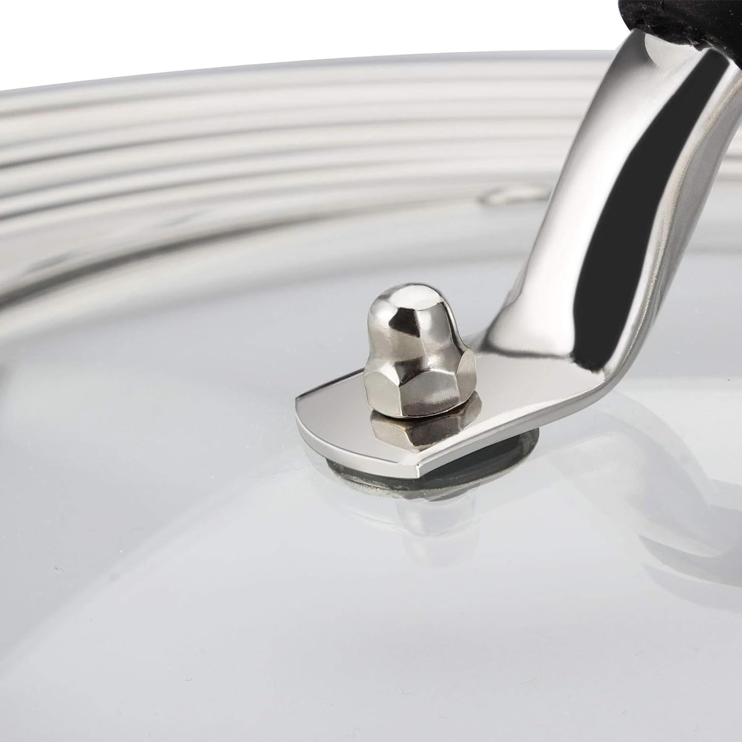 Coperchio universale per pentole e padelle, adatto per pentole/padelle/wok da 28/30/32 cm, in acciaio inossidabile e vetro, con manopola resistente al calore
