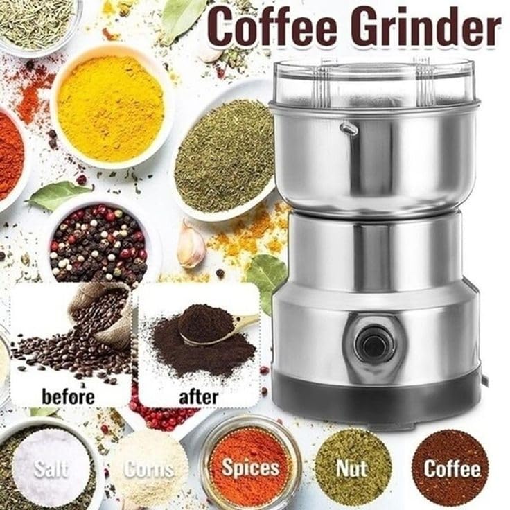 Image of Stainless Steel Multifunctional Grinder Smash Machine Coffee Beans Electric Grinder and Coffee Maker Household Electric Mixer Grinder