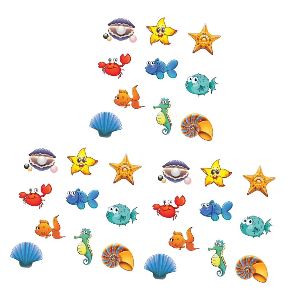 STOBAZA 3piezas Pegatinas Antideslizantes De Cartoon para Bañera y Suelos De Baño Diseño De Animales Marinos Adhesivas y Creativas Seguridad para Superficies Resbaladizas