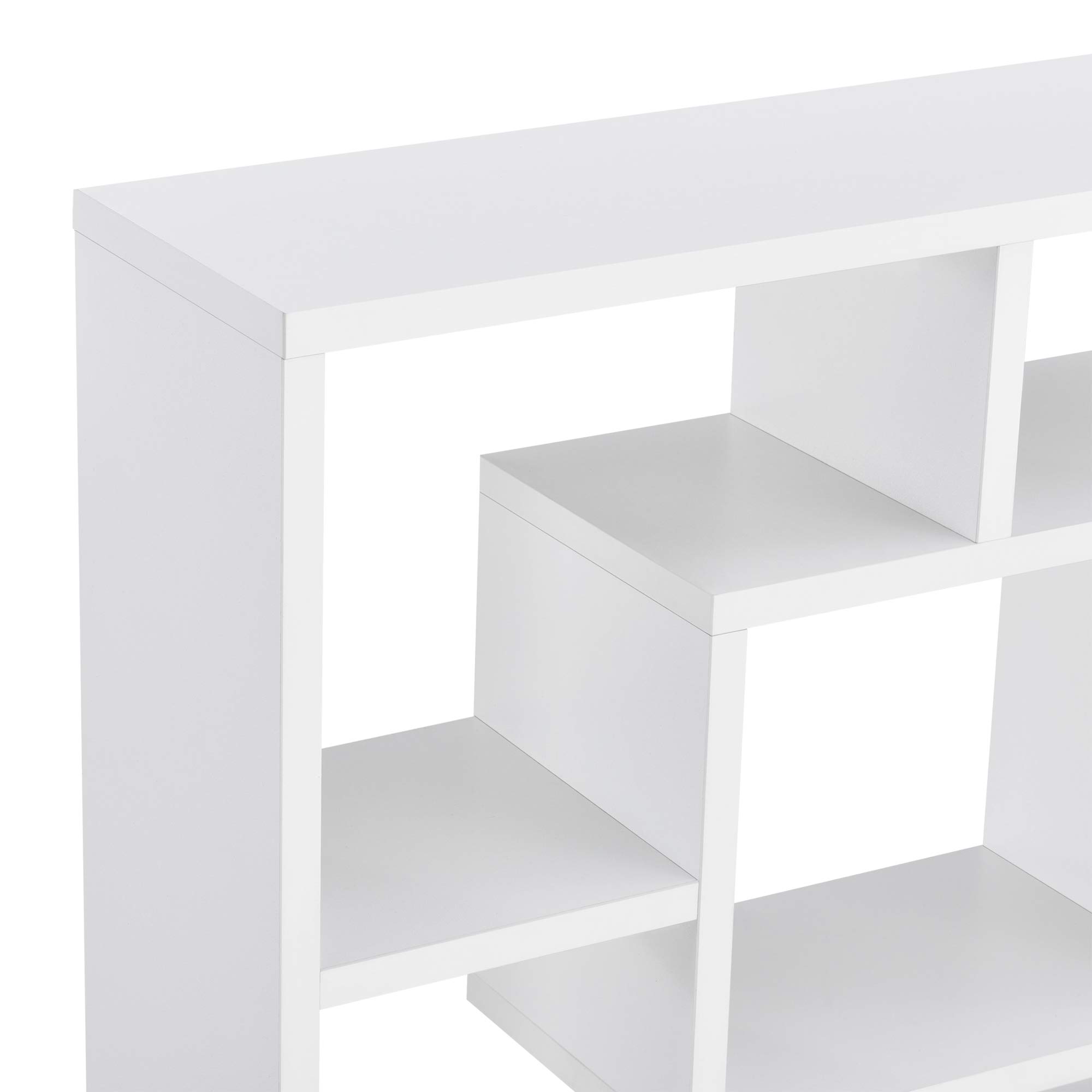 [en.casa] Regał ścienny Saputit 85 x 16 x 48 cm regał z 8 półkami regał na książki regał wiszący regał biurowy retro matowy biały