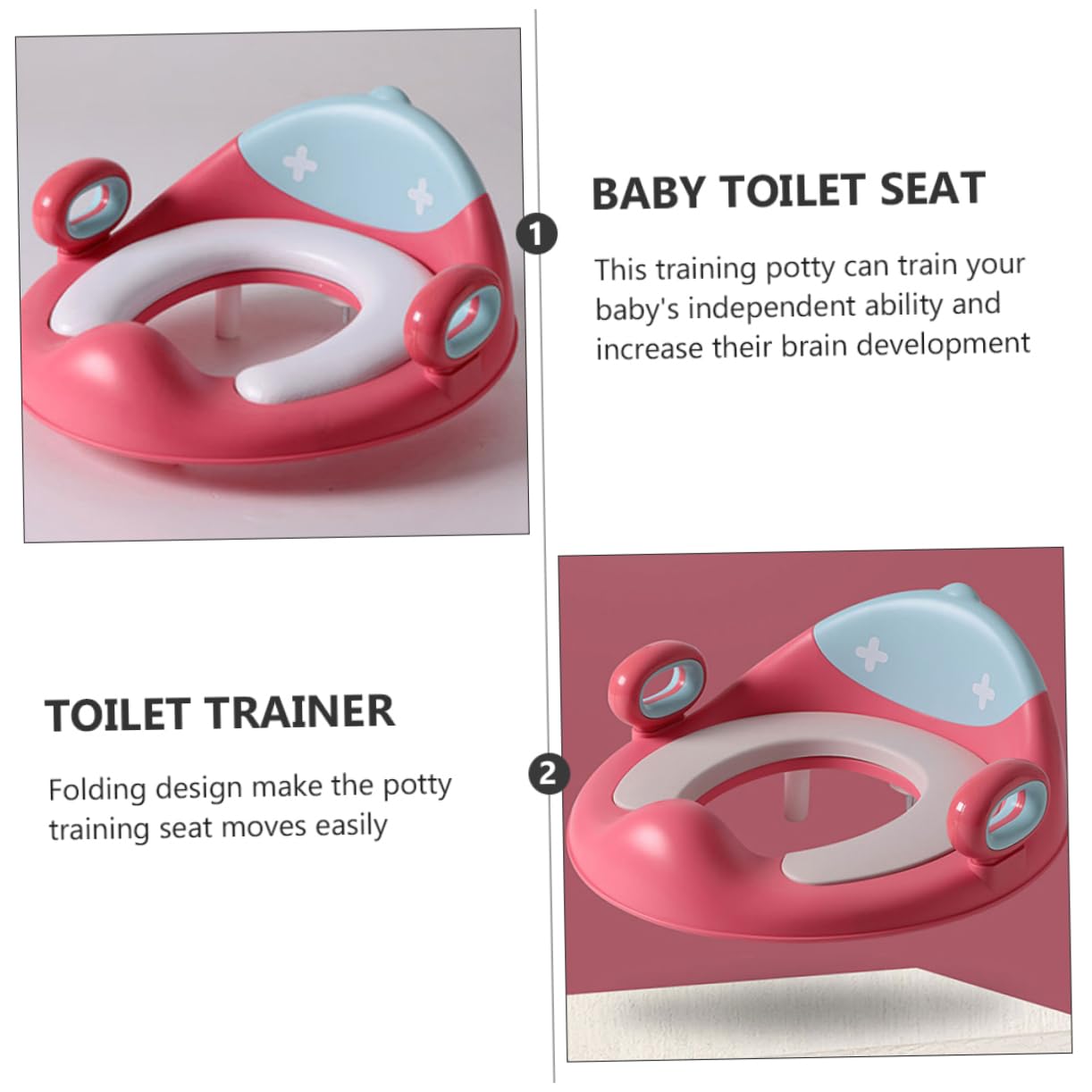 Asiento de Entrenamiento Infantil Baño con Respaldo Rosa
