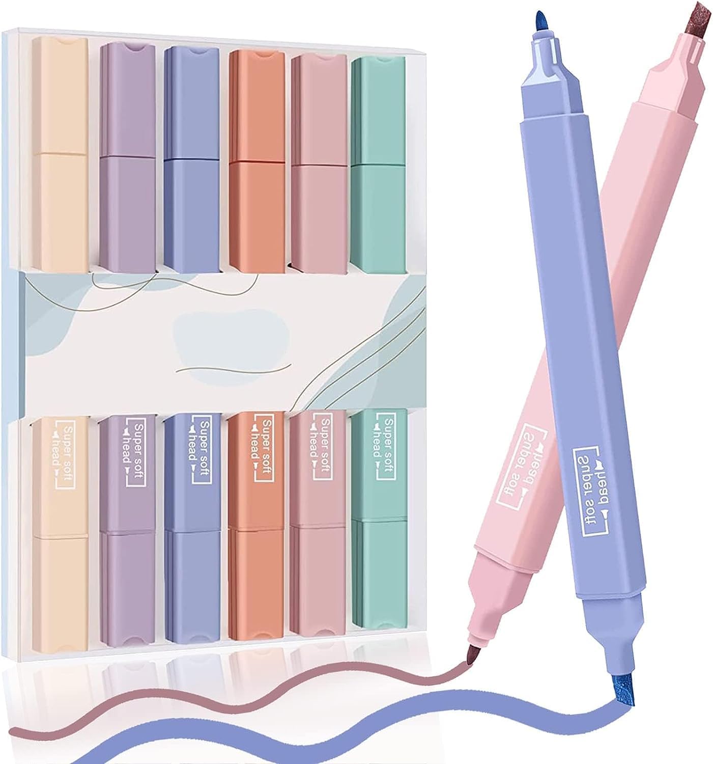 FLIZZOW 6Pcs Aesthetic Cute Highlighters, Bible Pastel markers and Pens, No-Bleed School Supplies and Office Journal DIY H...