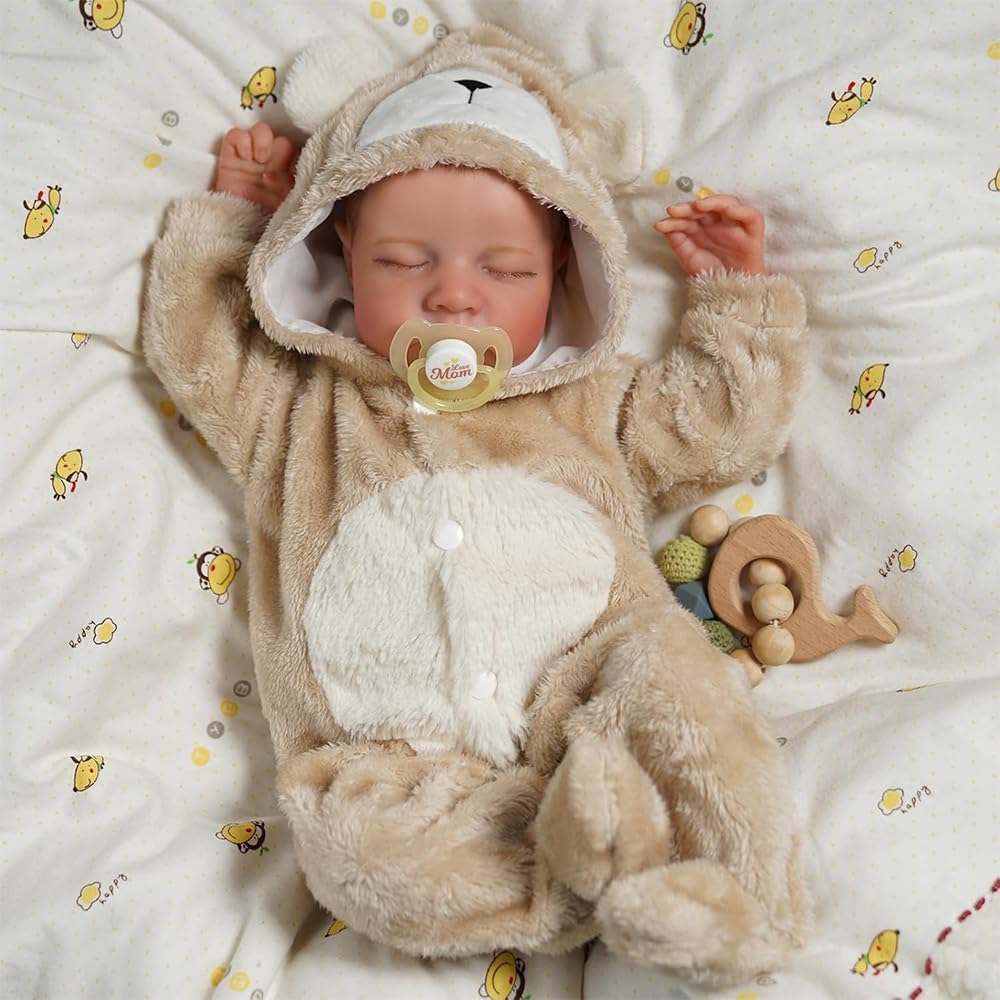 Realistyczna lalka dla niemowląt, 50 cm Reborn Baby Dolls Realistyczne dziecko, 20 cali, niemowlę Reborn Silikonowe Pełne ciało z zamkniętymi oczami - dla dzieci powyżej 3 lat