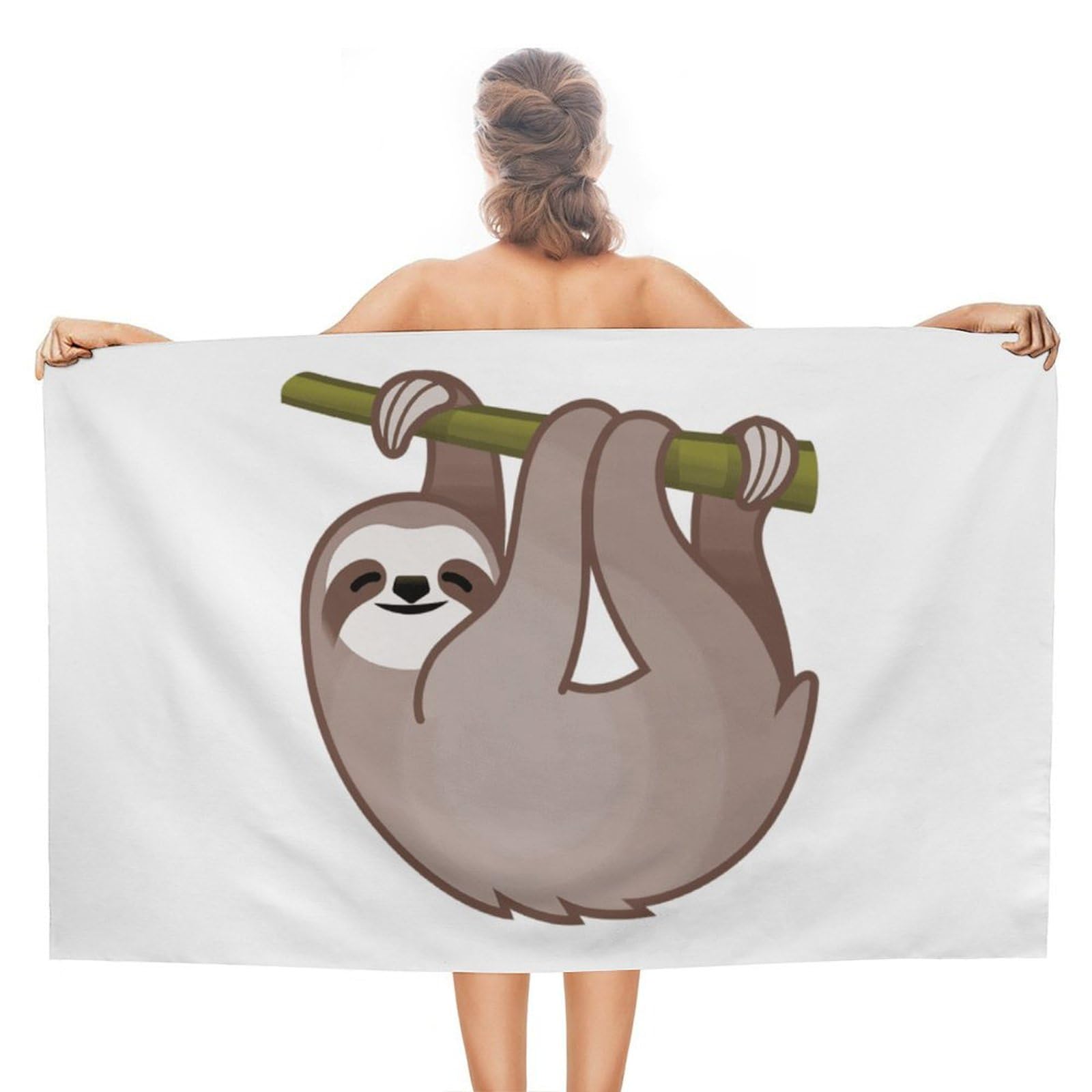 LEDFCVSU Beach Towel, 111Cute Sloth Bath Towel, Absorbent Towel for Swimming, Sports, Travel