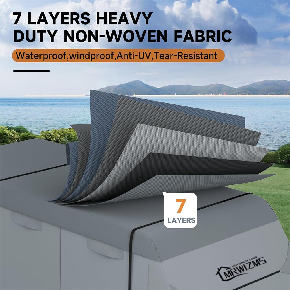 Bache de protection camping car, Housses pour camping car et caravane, Protection intégrale, Protection UV, Imperméable à l'eau et à la poussière, Housse universelle pour caravane (L610xB250xH220cm)