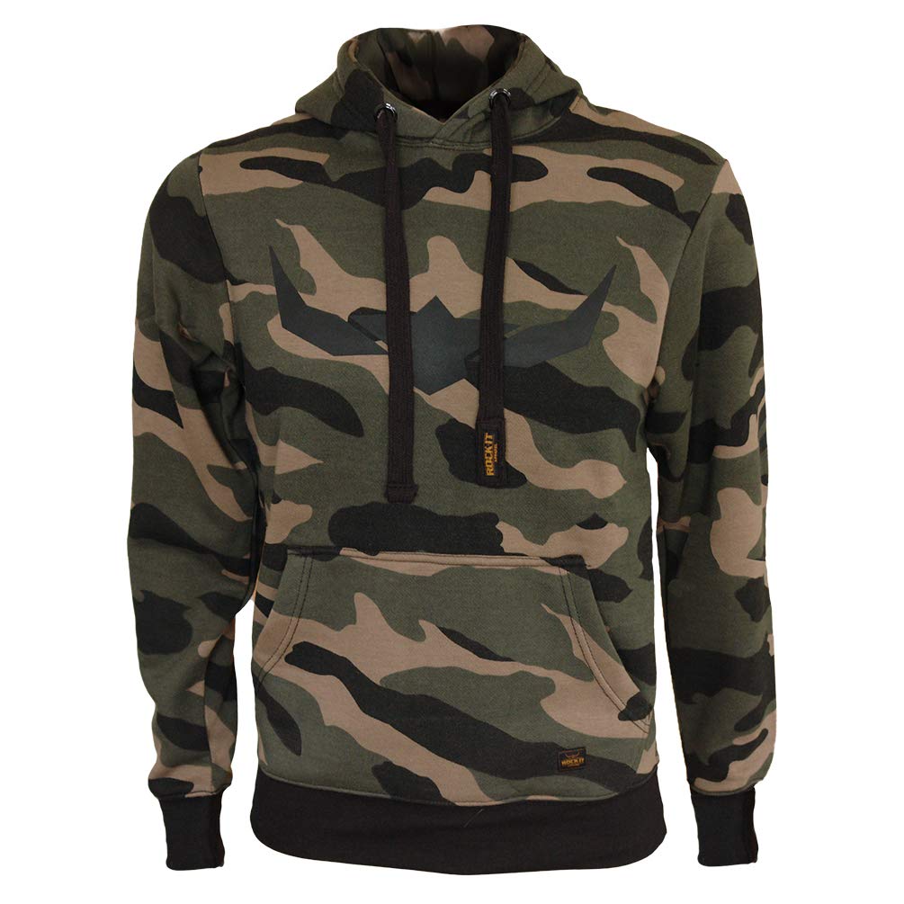 ROCK-IT Apparel Men Hoodie Camouflage Hoody urban Streetstyle Swater Pullover heavy weight Sizes S-5XL premium quality color camo green brown S