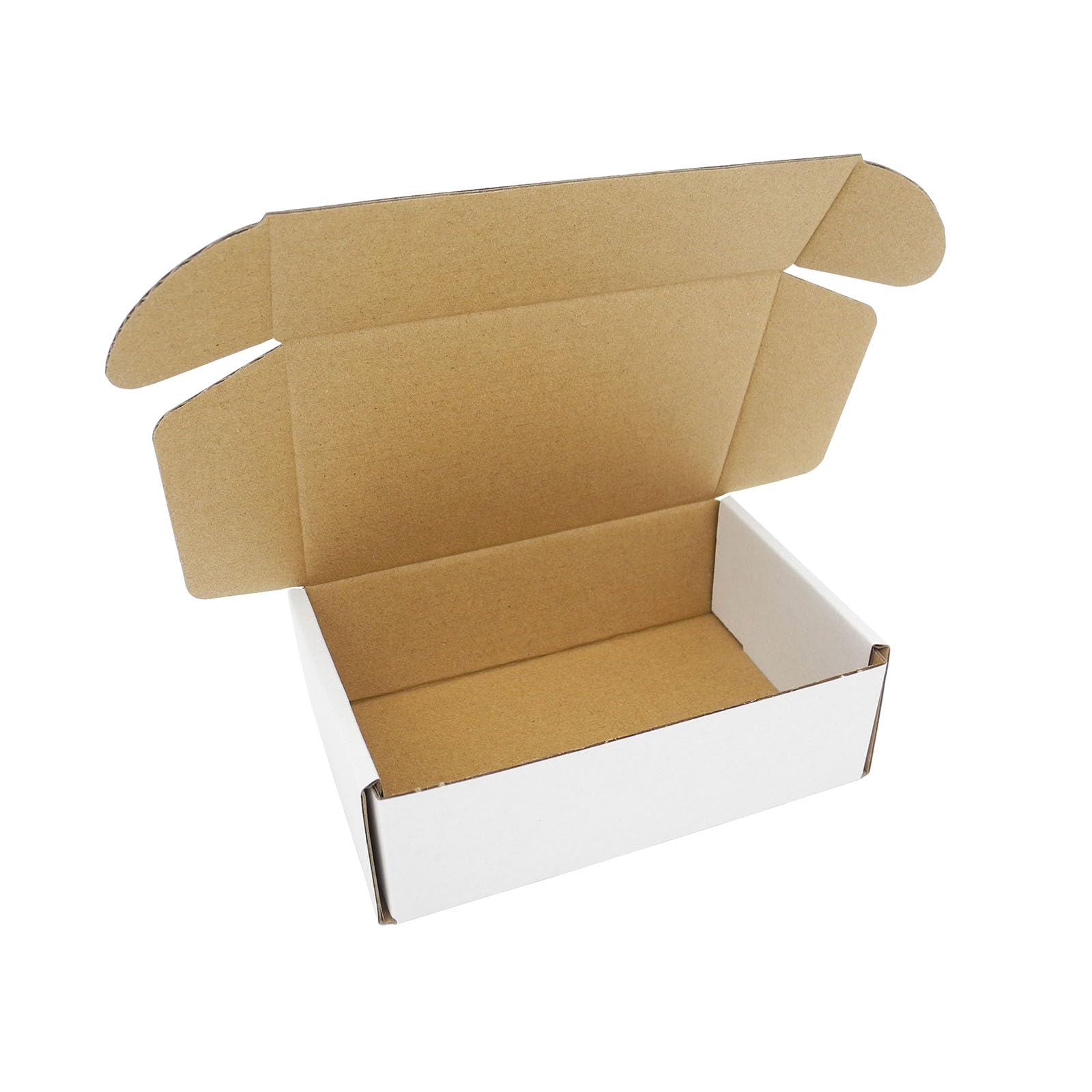 6x4x2 Shipping Box 50 Pack, Small Mailing Mailer White Cardboard Boxes Flat Corrugated Mailers for Business Packaging Bulk