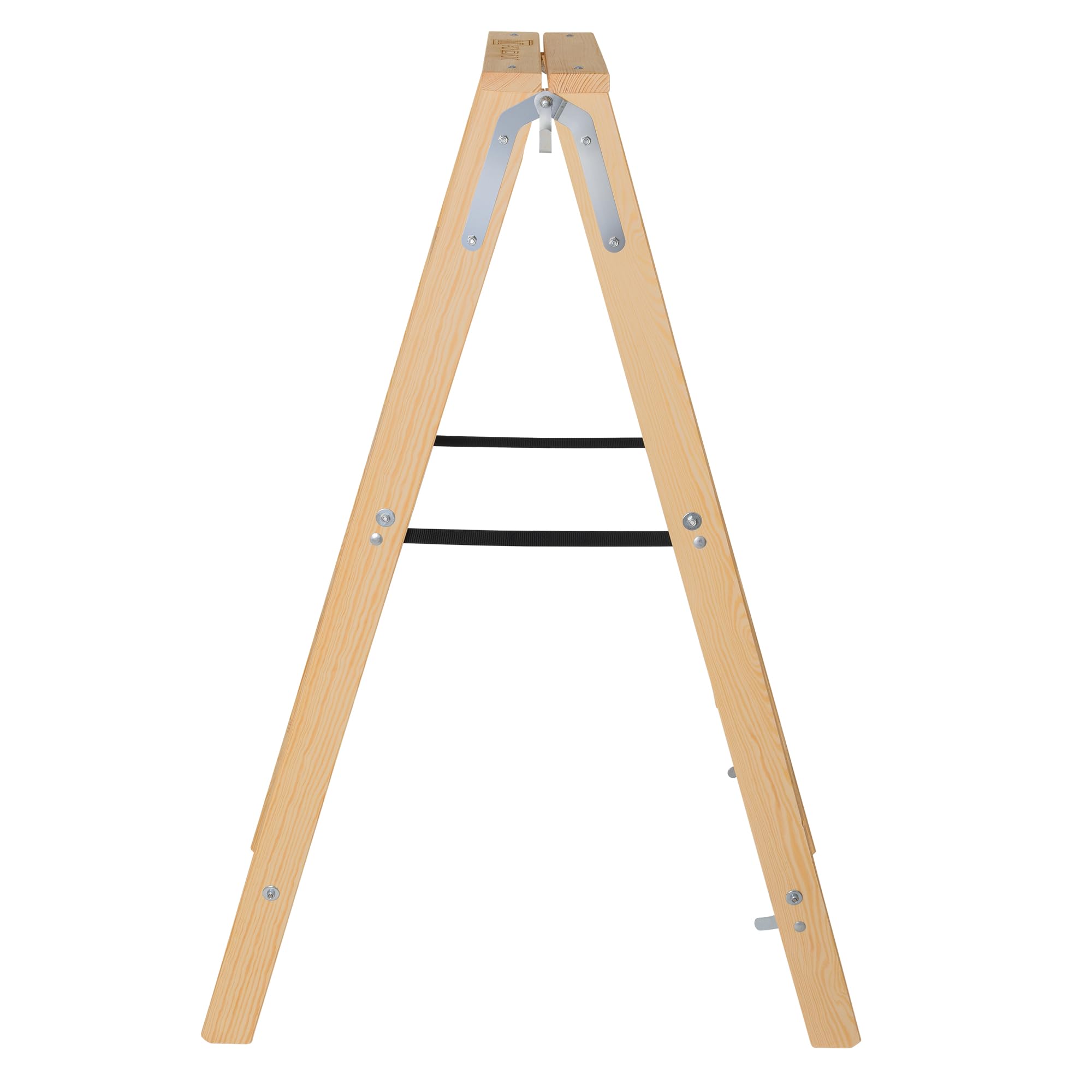 KADAX Escalera de madera plegable de 5 peldaños con gancho de acero, escalera de caballete para pintura, escalera doméstica