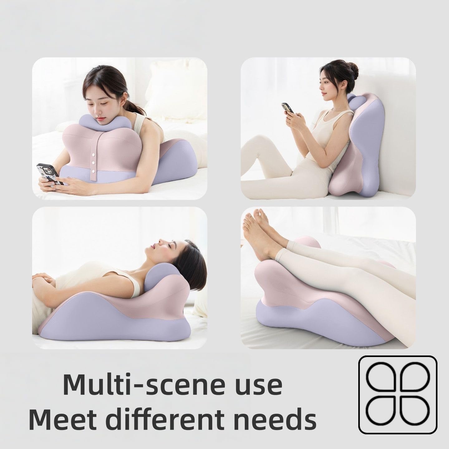 Lovers Pillow Lovers Sweet Intimate Pillow, Keep a Perfect Angle, Strong Foam Will not Shift, Assist Pregnancy, Waterproof Washable Cover. (Grey)