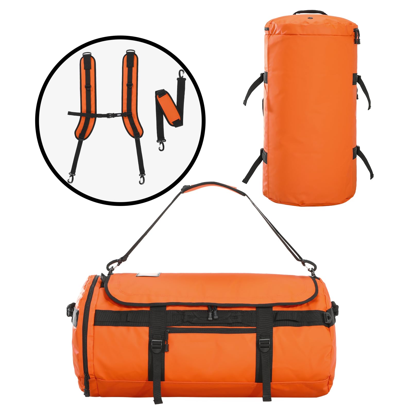 MIER Grande borsone sportivo da palestra con scomparto per scarpe, resistente e impermeabile, verde scuro, 60 l, Verde scuro, 60 L, Borsa sportiva