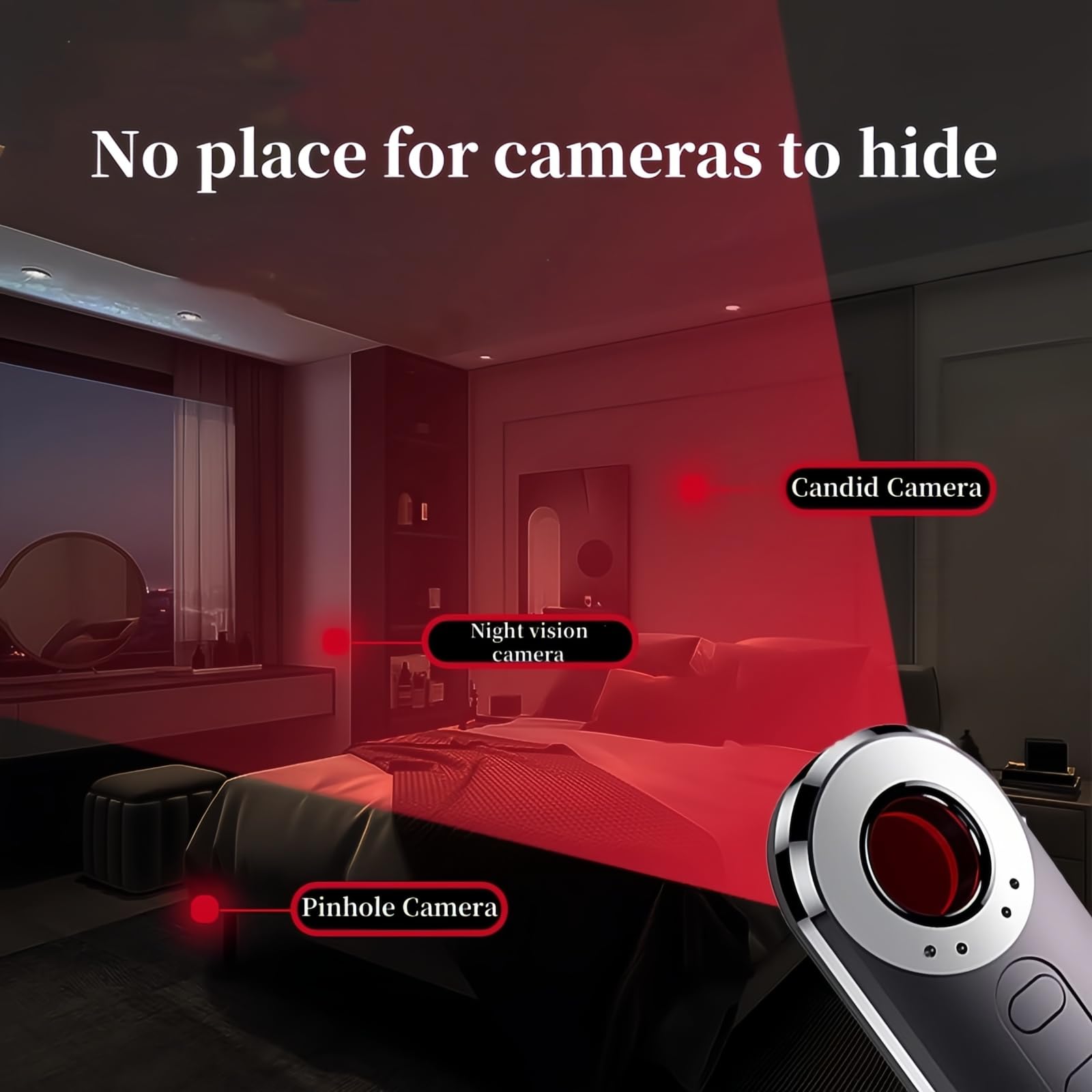 4-Pack versteckter Kamera-Detektor Verhindern Spy Detector Kamera Finder GPS Anti-Sneak Anti-Monitoring Scan Tracker Privacy Protector für Büro Badezimmer