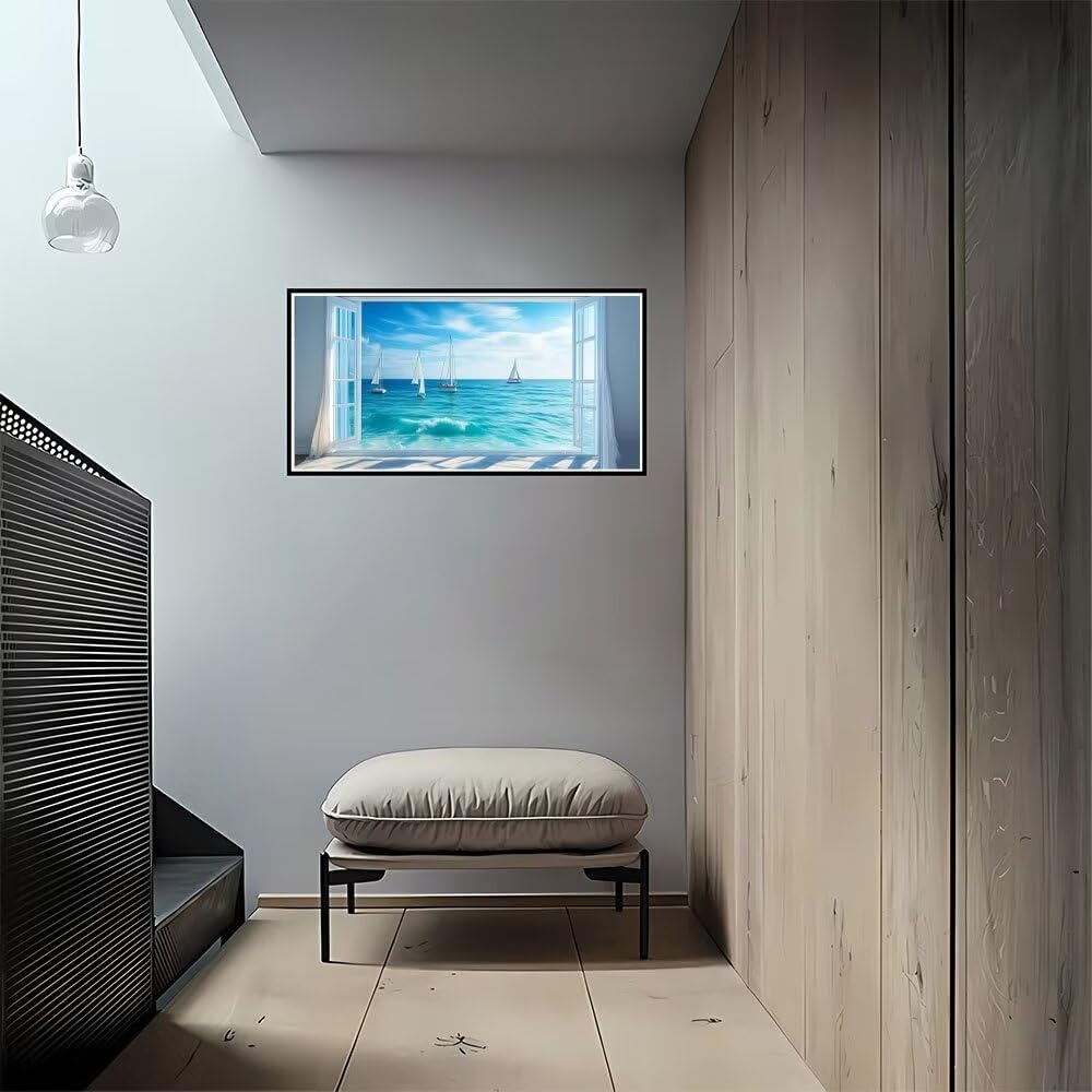 GDYEEH 5D Paysage Marin Diamant Painting Kit, DIY Banc Art Du Diamant