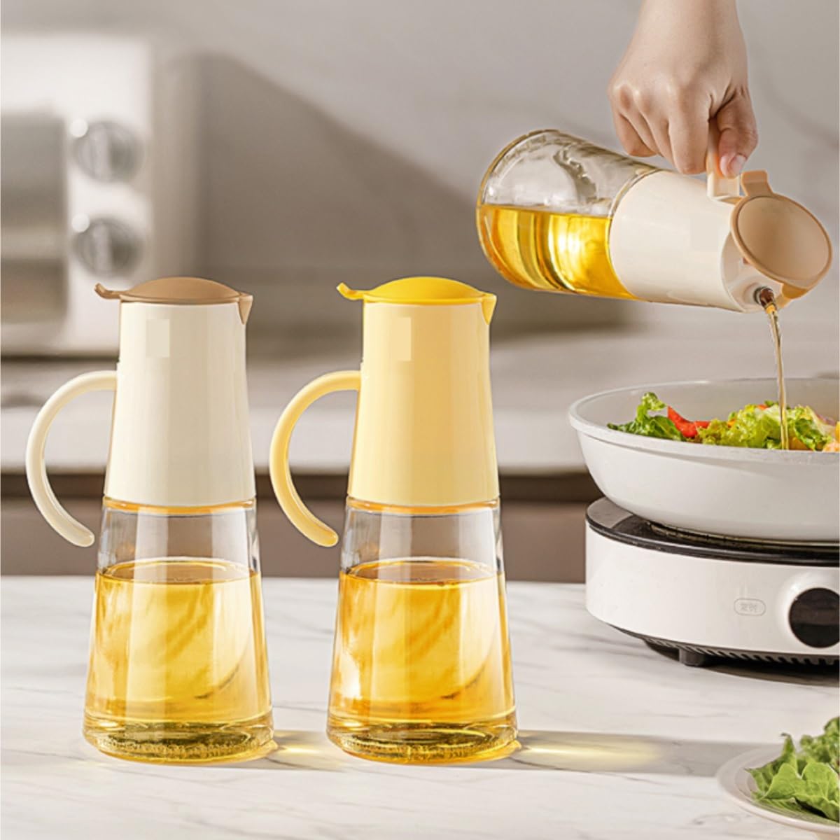 Dispenser per Salsa di Soia Cucina Olio Domestico Pentola Vetro Bottiglia Olio A Prova Di Perdite Salsa Di Soia Aceto Bottiglia 2 Pezzi Set Contenitore Dell'olio