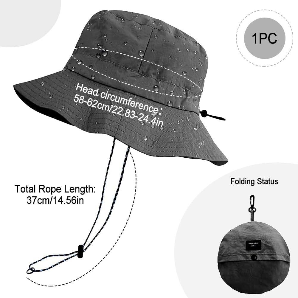 Foldable Quick-Dry UPF 50+ Bucket Hat for Hiking, Fishing, Beach