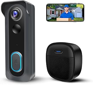 Video Doorbell Camera Wireless with Chime, 1080P WiFi Smart Doorbell, Voice Changer, PIR Motion Detection, 2-Way Audio, Ni... Price In India