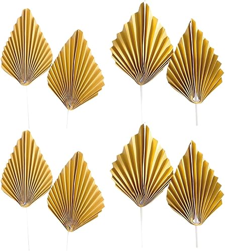 ccHuDE 20 adornos de papel para tartas de palmeras de papel, para tartas de hojas, lindos adornos para cupcakes, decoración de pasteles para bodas,