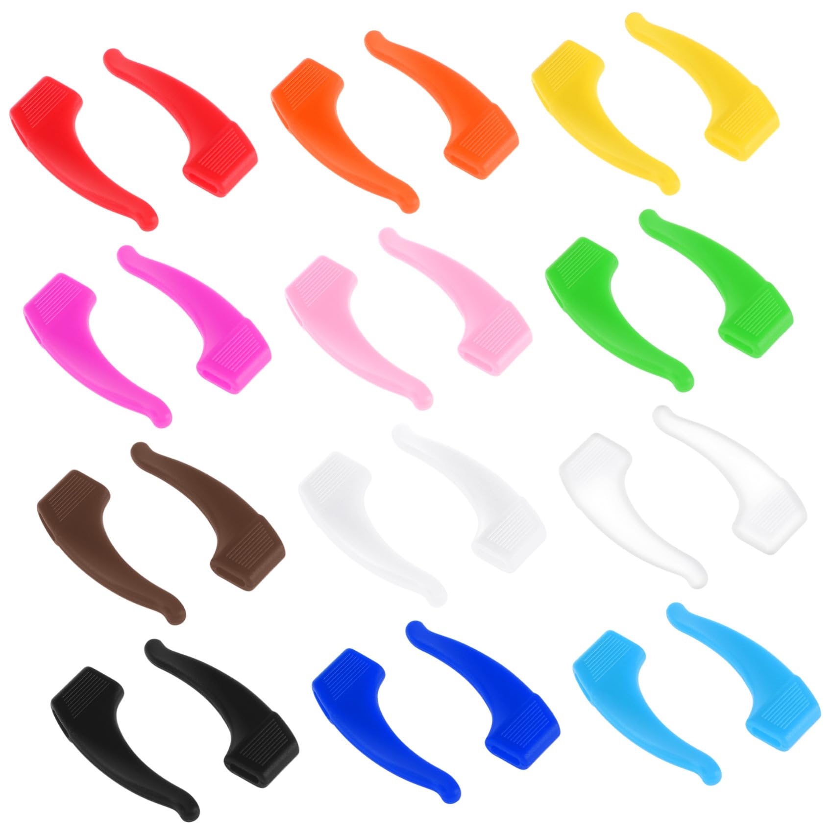 Abaodam 12 Paia Supporti Antiscivolo in Silicone per Occhiali, Ganci Comodi per Orecchie, Accessori per Sport All'aperto e Viaggi