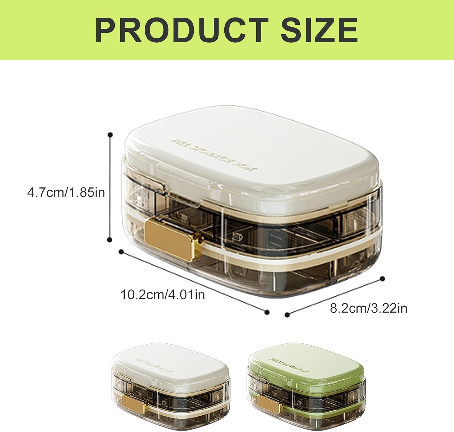Creative 10 Division Pills Container Daily Medication Management Pills Holder for Organized Home and Office Use