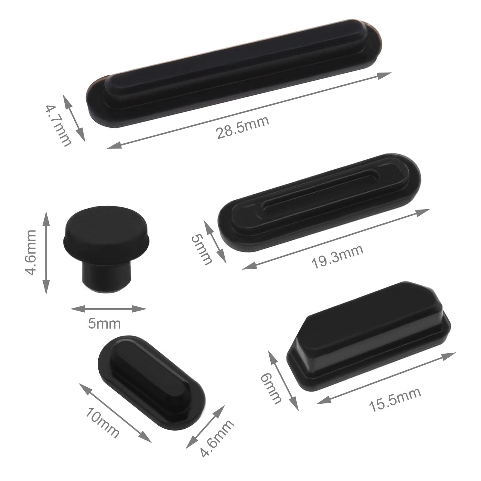 Set 7 Tappi Antipolvere Per MacBook Pro 14'' E 16'' - Porte USB-C, HDMI, SD - Silicone Nero - Foto 13